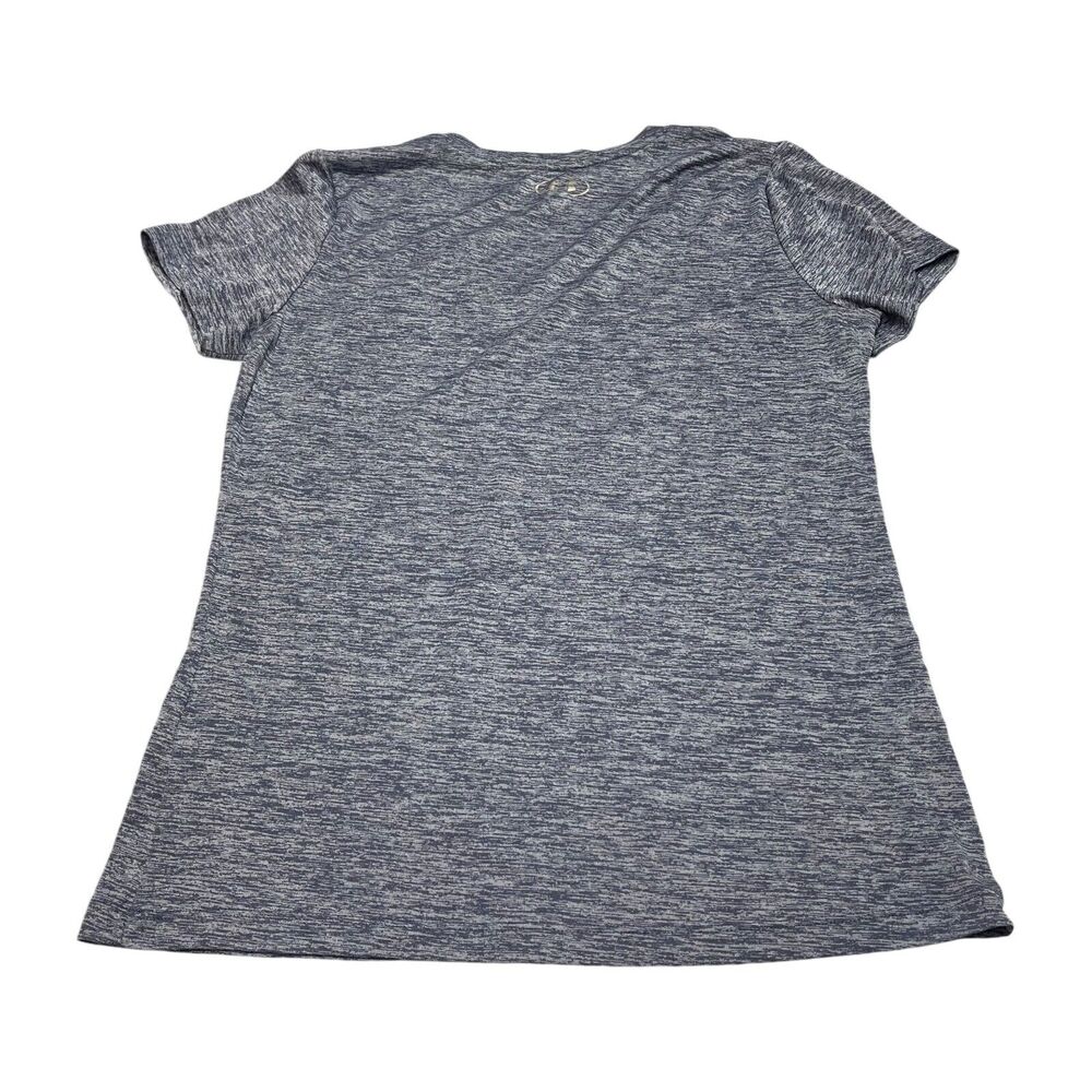 Under Armour Heatgear Yoga T-Shirt Womens Small Heather Gray V-Neck Short Sleeve - Picture 3 of 7